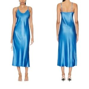 NEW ENZA COSTA Satin Bias Slip Dress 2 M